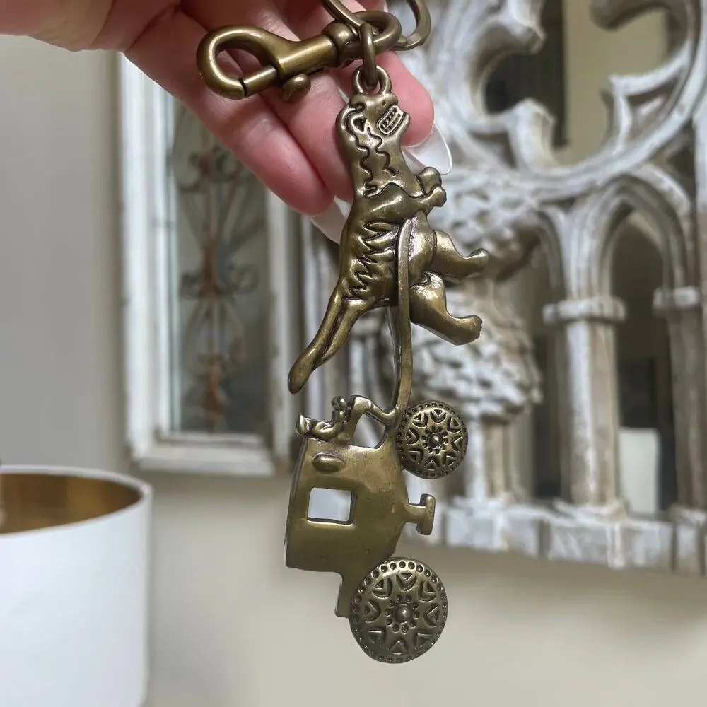 RARE Coach Rexy Horse & Carriage Bag Charm 24011 | Brass Dinosaur